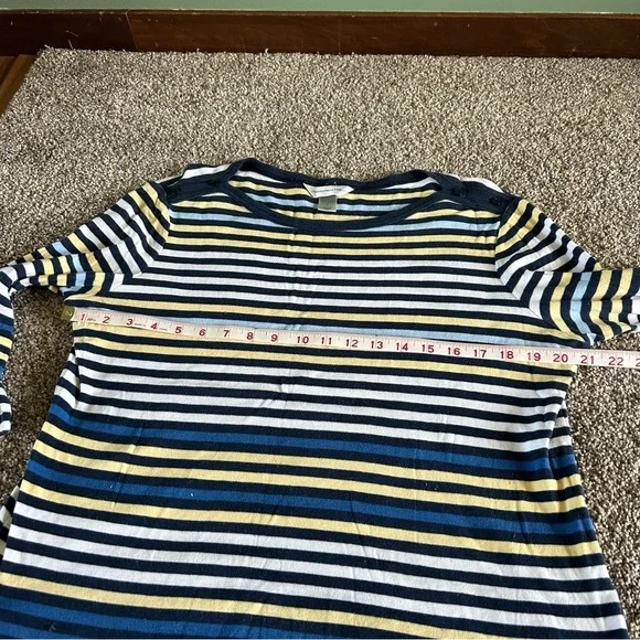 [Christopher & Banks] Yellow and Navy Striped Top - Picture 4 of 7